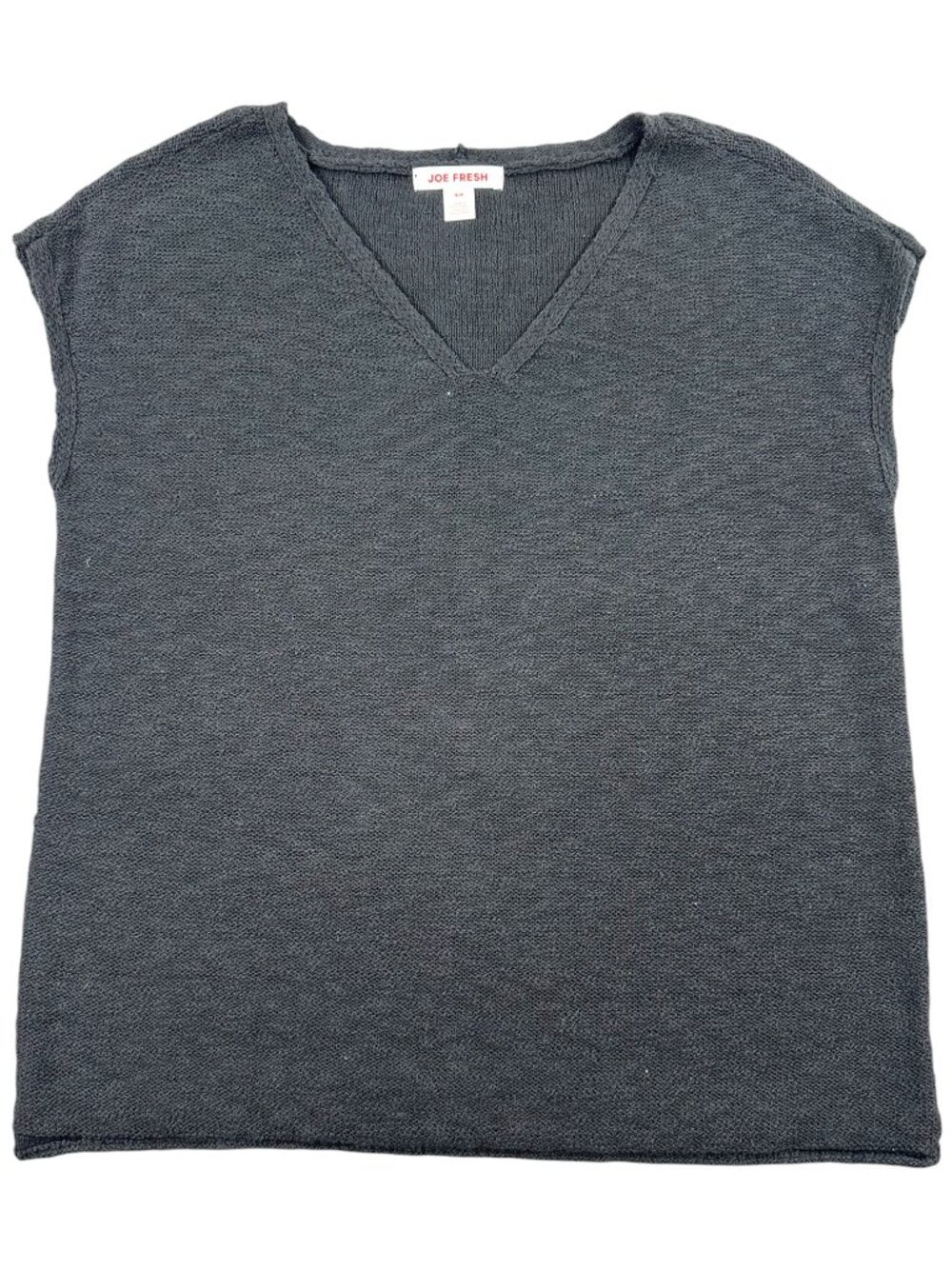 Vintage Joe Fresh Charcoal Knit V Neck Vest